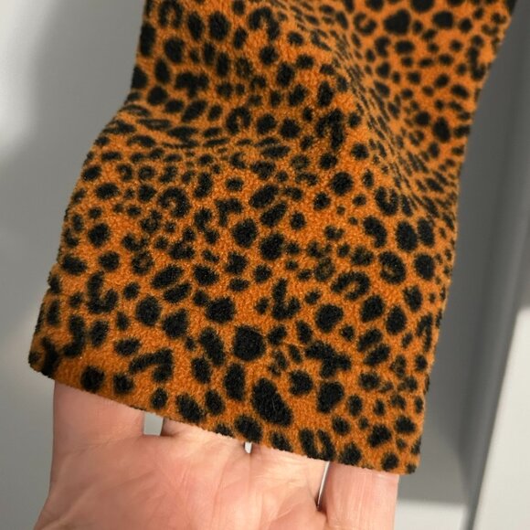 Lands' End Animal Print 1/4 Zip Fleece Pull-over Women's Size S - Picture 5 of 10
